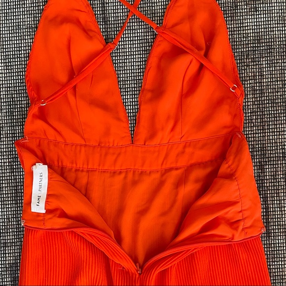 Fame and Partners Chiffon Pleated Low Cut Maxi Dress, Size 2, XS - Picture 10 of 14